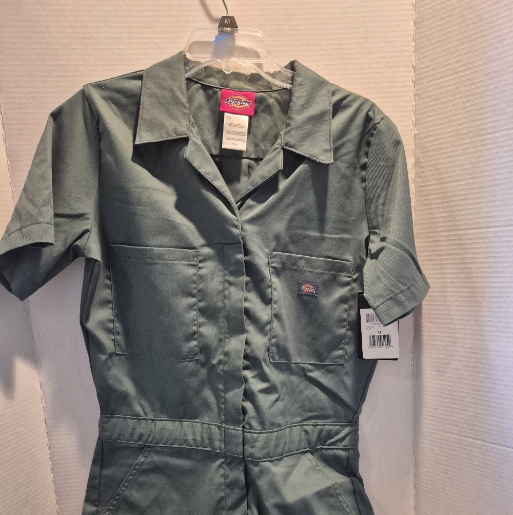 Women's Dickies Brand Themp-iQ Cooling Green Short Sleeve Coveralls Medium